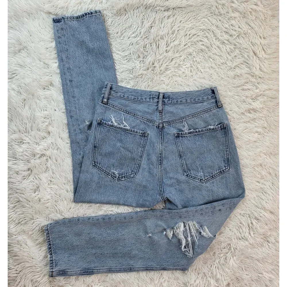 Agolde Riley High Rise Straight Crop Jeans Blitz 26 / 2